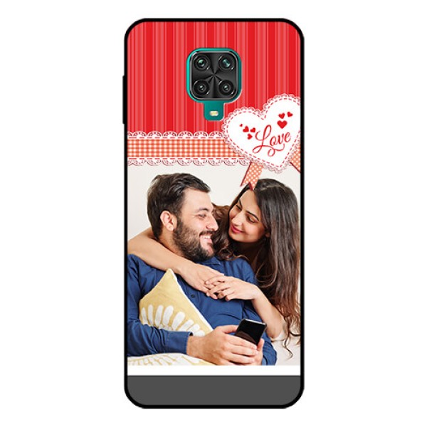 Redmi Note 9 Pro Max Custom Glass Mobile Case  - Red Love Pattern Design