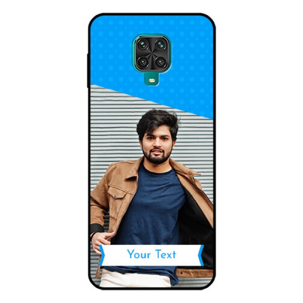 Redmi Note 9 Pro Max Photo Printing on Glass Case  - Simple Blue Color Design