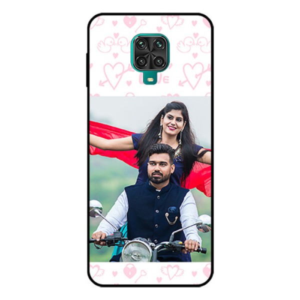 Redmi Note 9 Pro Max Custom Glass Mobile Case  - Pink Flying Heart Design