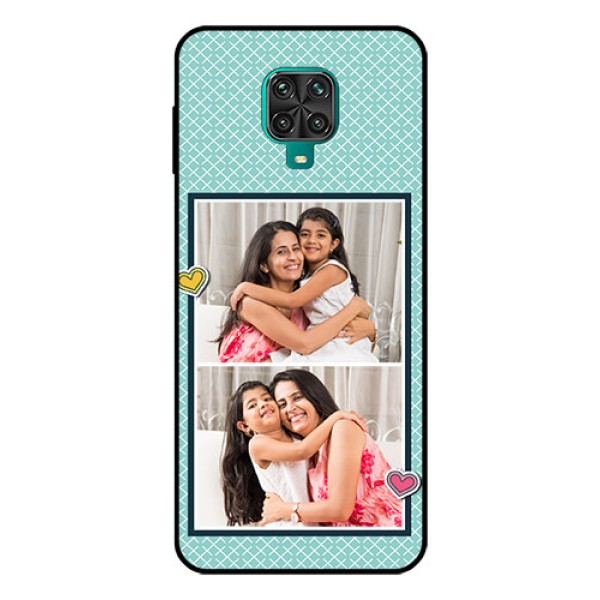 Redmi Note 9 Pro Max Custom Glass Phone Case  - 2 Image Holder with Pattern Design