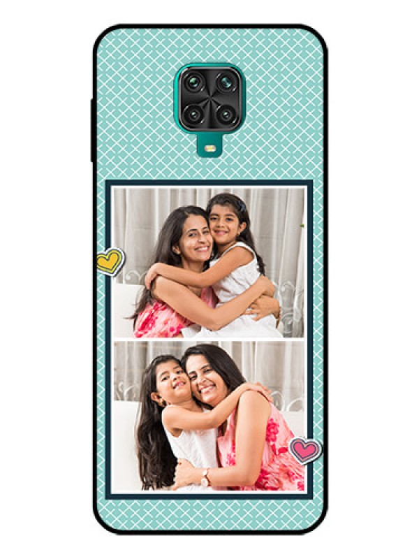 Custom Redmi Note 9 Pro Max Custom Glass Phone Case  - 2 Image Holder with Pattern Design