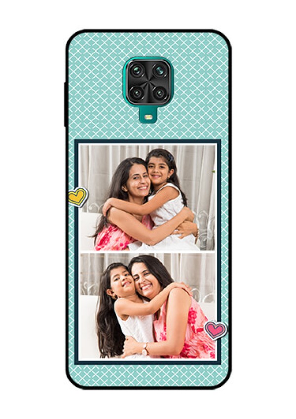 Redmi Note 9 Pro Max Custom Glass Phone Case  - 2 Image Holder with Pattern Design