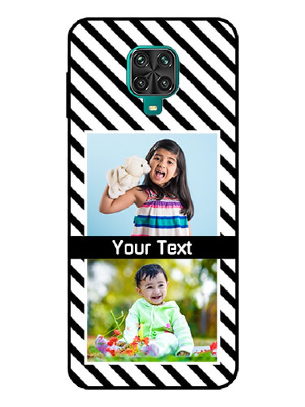 Custom Redmi Note 9 Pro Max Photo Printing on Glass Case  - Black And White Stripes Design