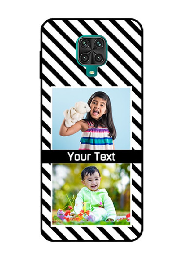 Redmi Note 9 Pro Max Photo Printing on Glass Case  - Black And White Stripes Design