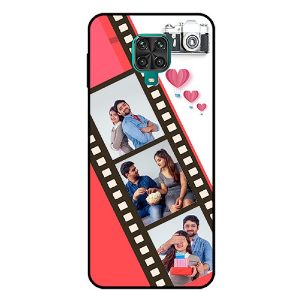 Redmi Note 9 Pro Max Personalized Glass Phone Case - 3 Image Holder with Film Reel Redmi Note 9 Pro Max Personalized Glass Phone Case - 3 Image Holder with Film Reel