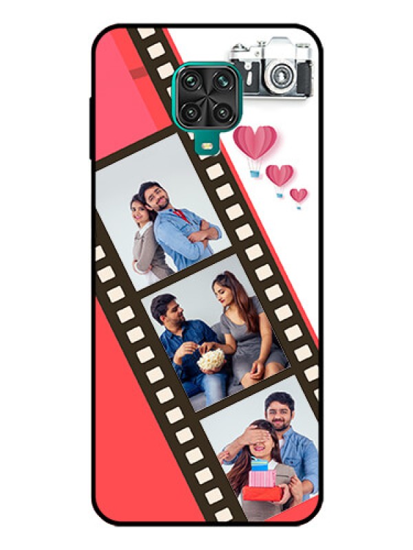 Custom Redmi Note 9 Pro Max Personalized Glass Phone Case  - 3 Image Holder with Film Reel