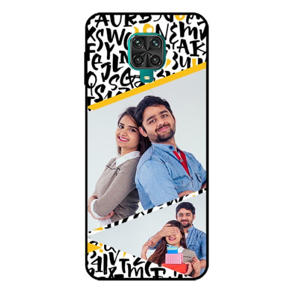 Redmi Note 9 Pro Max Custom Glass Mobile Case  - Letters Pattern Design