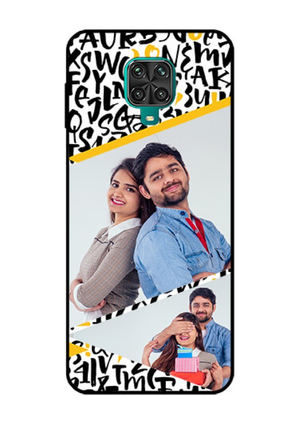 Redmi Note 9 Pro Max Custom Glass Mobile Case  - Letters Pattern Design