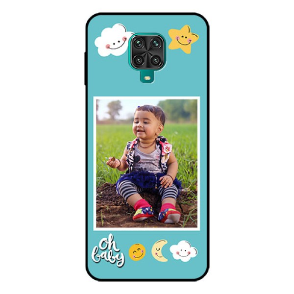 Redmi Note 9 Pro Max Personalized Glass Phone Case  - Smiley Kids Stars Design