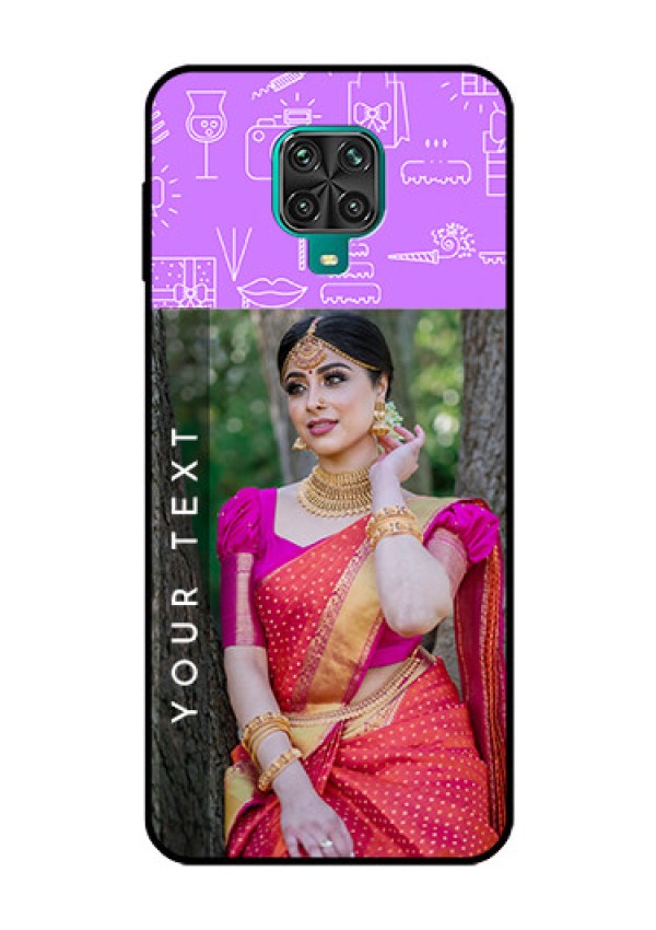 Redmi Note 9 Pro Max Custom Glass Mobile Case  - Birthday Icons Design