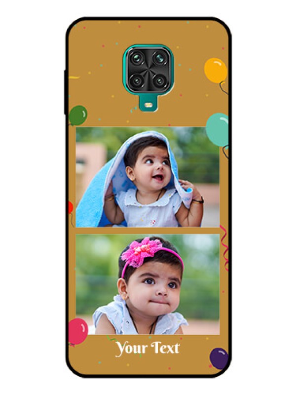 Custom Redmi Note 9 Pro Max Personalized Glass Phone Case  - Image Holder with Birthday Celebrations Design