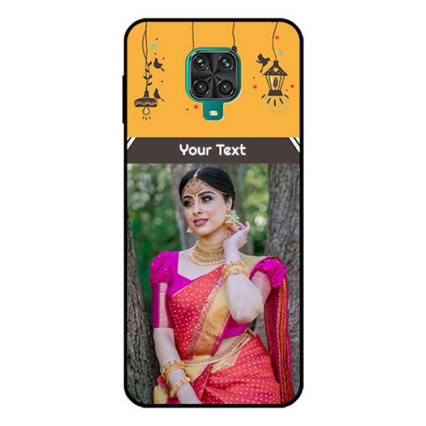 Redmi Note 9 Pro Max Custom Glass Mobile Case  - with Family Picture and Icons 