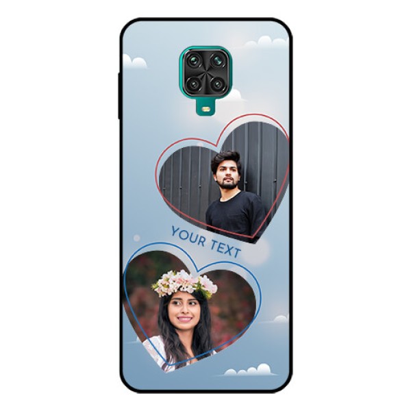 Redmi Note 9 Pro Max Custom Glass Mobile Case - Blue Color Couple Design Redmi Note 9 Pro Max Custom Glass Mobile Case - Blue Color Couple Design