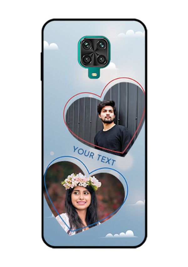 Redmi Note 9 Pro Max Custom Glass Mobile Case  - Blue Color Couple Design 