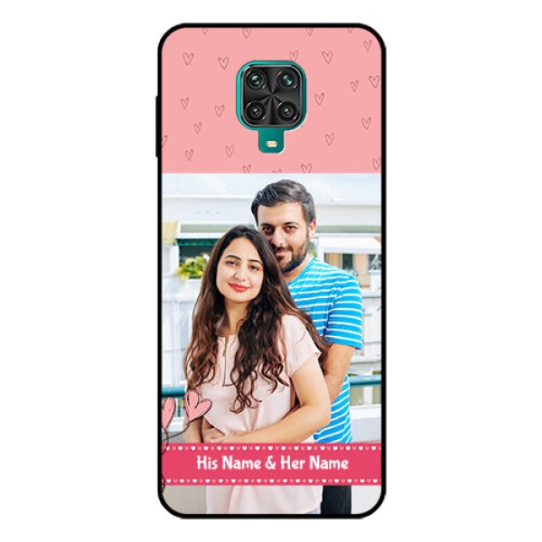 Redmi Note 9 Pro Max Personalized Glass Phone Case - Love Design Peach Color Redmi Note 9 Pro Max Personalized Glass Phone Case - Love Design Peach Color