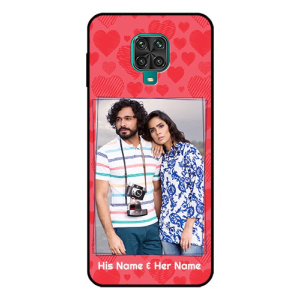 Redmi Note 9 Pro Max Photo Printing on Glass Case - with Red Heart Symbols Design Redmi Note 9 Pro Max Photo Printing on Glass Case - with Red Heart Symbols Design