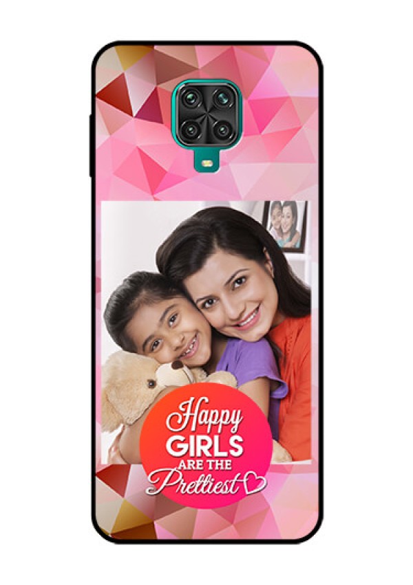 Redmi Note 9 Pro Max Photo Printing on Glass Case  - Abstract Triangle Design