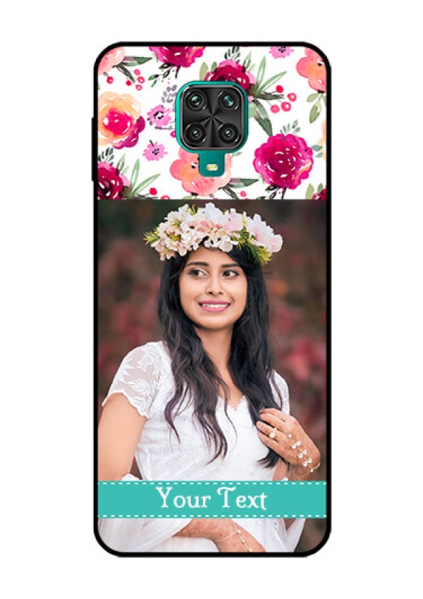 Redmi Note 9 Pro Max Custom Glass Phone Case  - Watercolor Floral Design