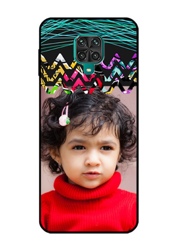 Redmi Note 9 Pro Max Personalized Glass Phone Case  - Neon Abstract Design