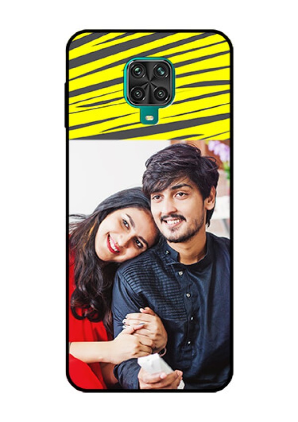Redmi Note 9 Pro Max Photo Printing on Glass Case  - Yellow Abstract Design