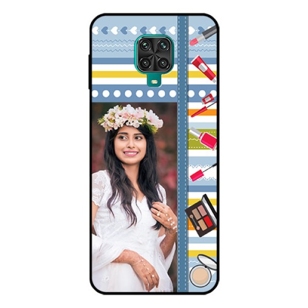 Redmi Note 9 Pro Max Personalized Glass Phone Case - Makeup Icons Design Redmi Note 9 Pro Max Personalized Glass Phone Case - Makeup Icons Design