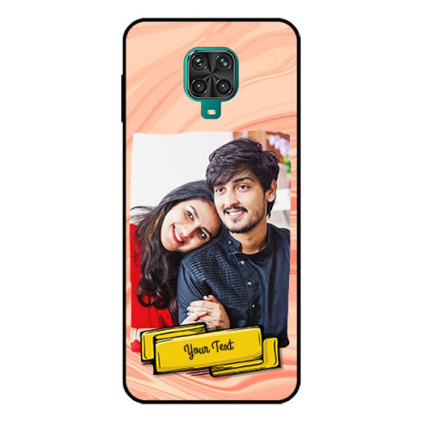 Redmi Note 9 Pro Max Personalized Glass Phone Case  - Marble Texture Design