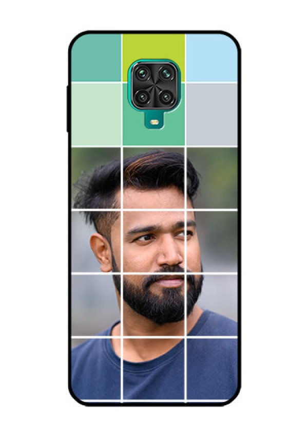 Redmi Note 9 Pro Max Photo Printing on Glass Case  - with white box pattern 