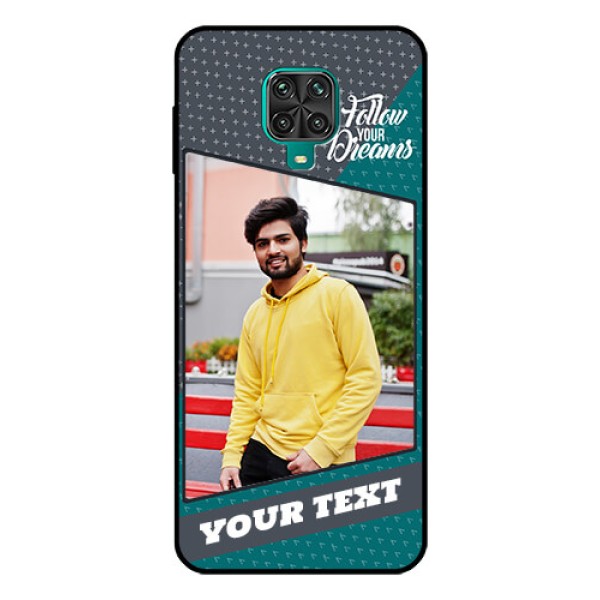 Redmi Note 9 Pro Max Personalized Glass Phone Case - Background Pattern Design with Quote Redmi Note 9 Pro Max Personalized Glass Phone Case - Background Pattern Design with Quote