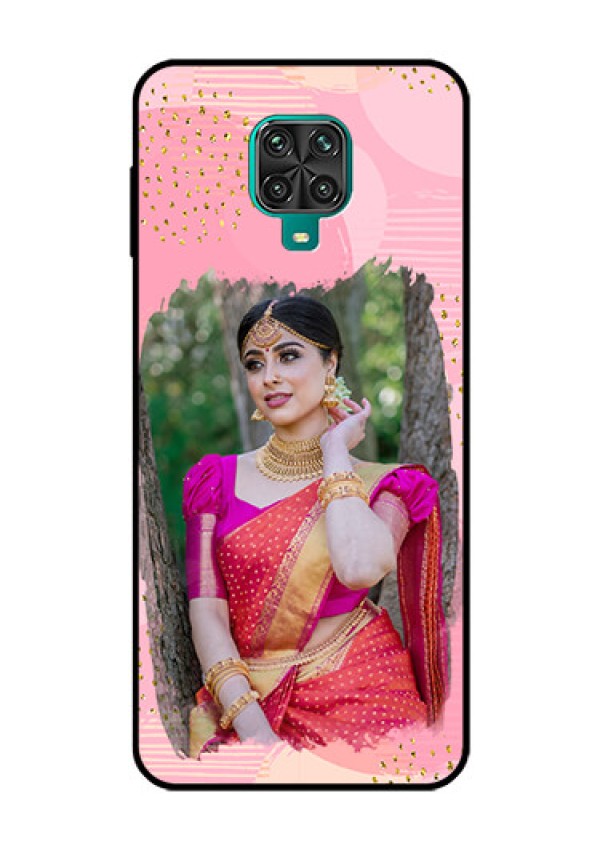 Redmi Note 9 Pro Max Personalized Glass Phone Case  - Gold Glitter Splash Design