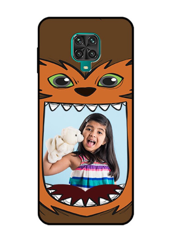 Redmi Note 9 Pro Max Photo Printing on Glass Case  - Owl Monster Back Case Design