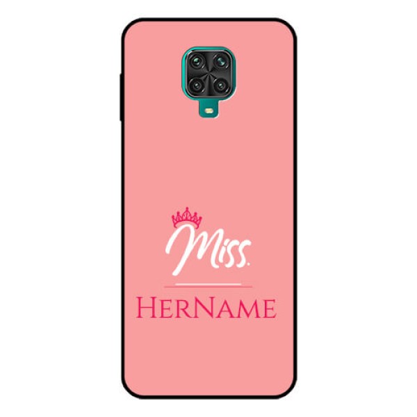 Redmi Note 9 Pro Max Custom Glass Phone Case Mrs with Name