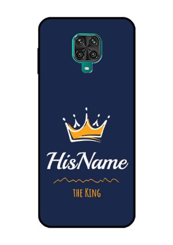 Redmi Note 9 Pro Max Glass Phone Case King with Name