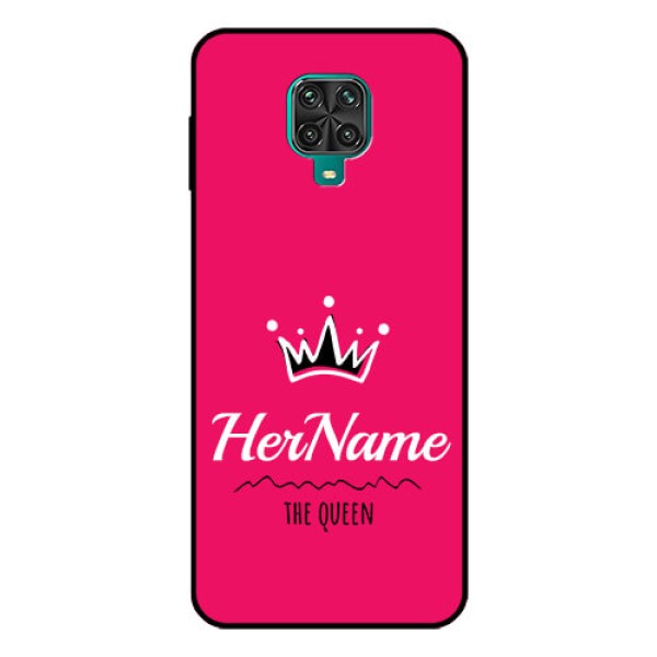 Redmi Note 9 Pro Max Glass Phone Case Queen with Name