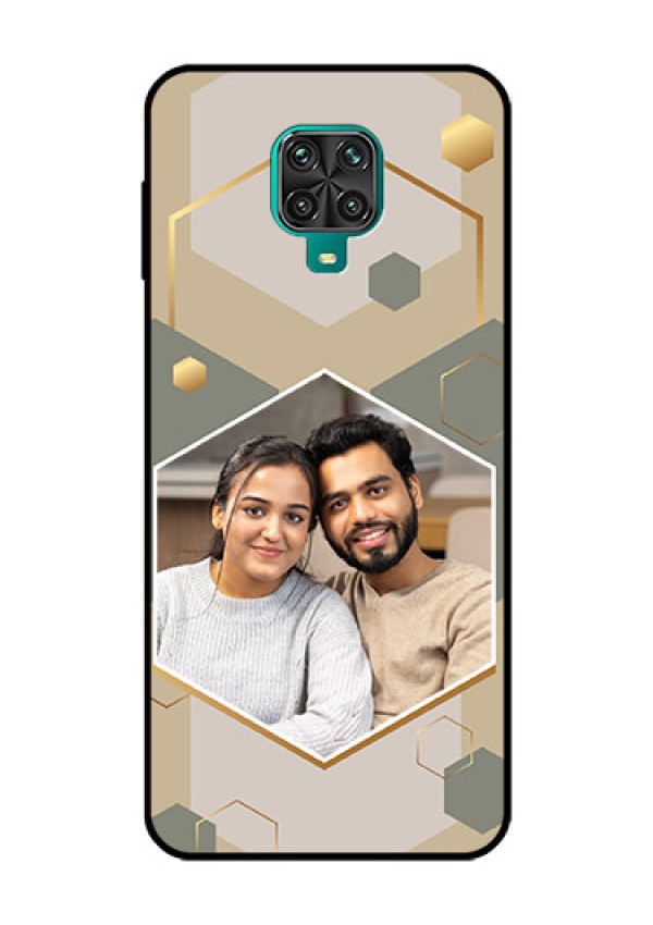Xiaomi Redmi Note 9 Pro Max Photo Printing on Glass Case - Stylish Hexagon Pattern Design