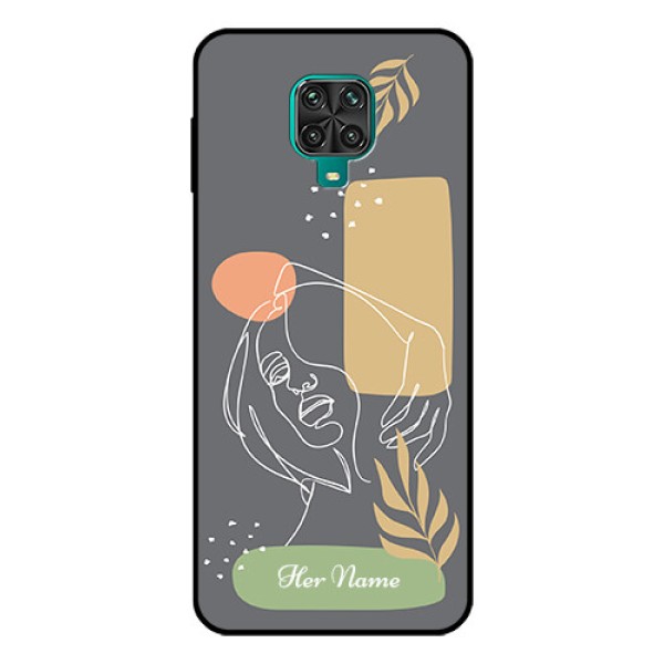 Xiaomi Redmi Note 9 Pro Max Custom Glass Phone Case - Gazing Woman line art Design Xiaomi Redmi Note 9 Pro Max Custom Glass Phone Case - Gazing Woman line art Design