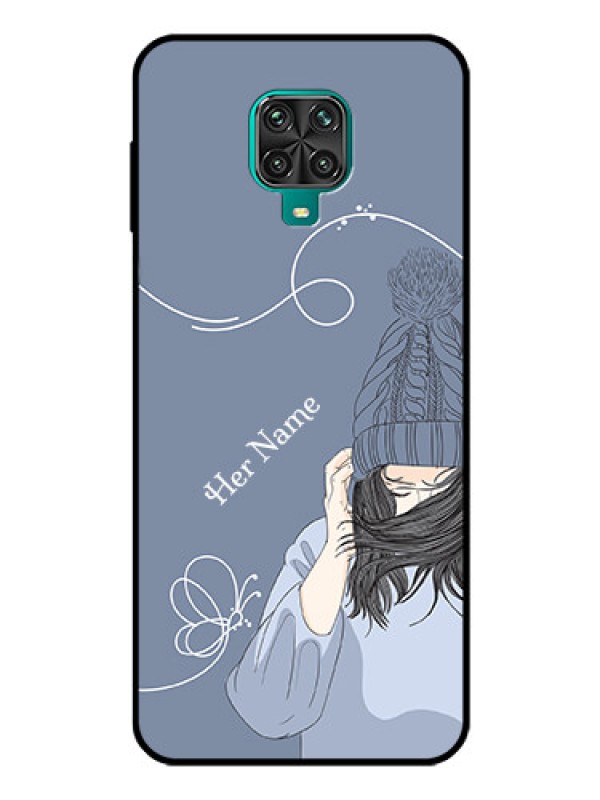 Custom Xiaomi Redmi Note 9 Pro Max Custom Glass Mobile Case - Girl in winter outfit Design
