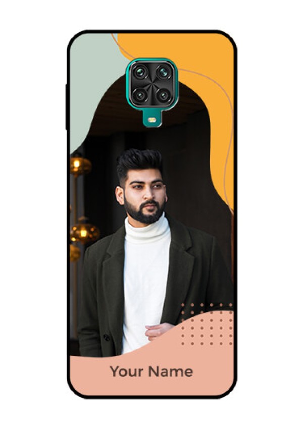 Xiaomi Redmi Note 9 Pro Max Personalized Glass Phone Case - Tri-coloured overlay design