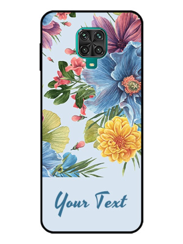 Custom Xiaomi Redmi Note 9 Pro Max Custom Glass Mobile Case - Stunning Watercolored Flowers Painting Design