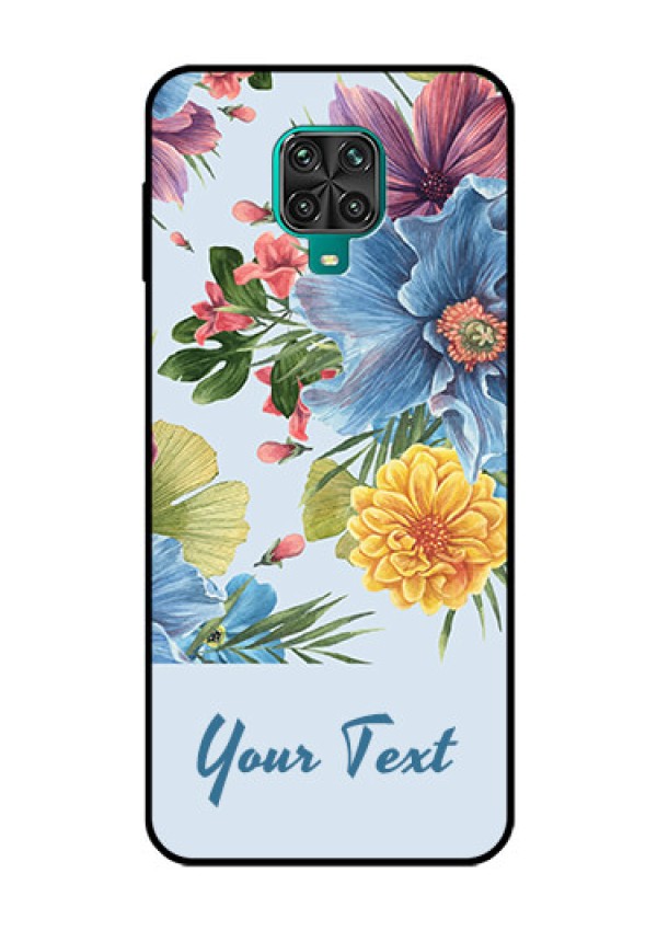 Xiaomi Redmi Note 9 Pro Max Custom Glass Mobile Case - Stunning Watercolored Flowers Painting Design