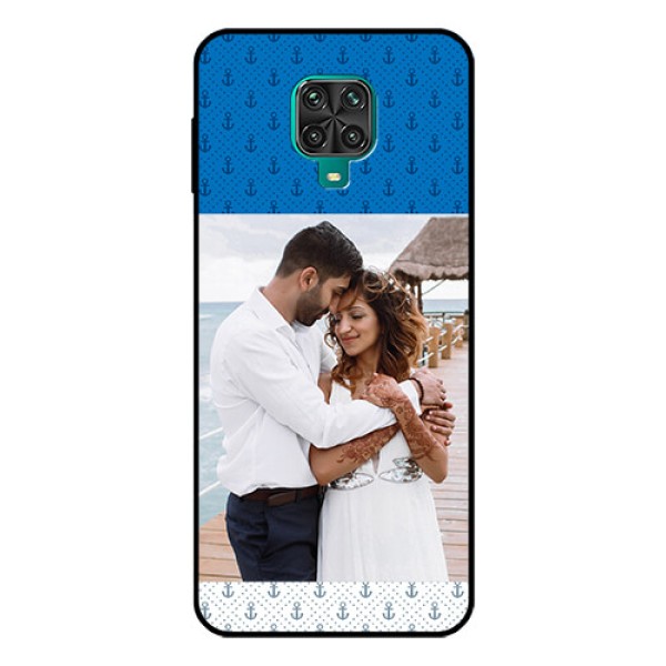 Redmi Note 9 Pro Photo Printing on Glass Case - Blue Anchors Design Redmi Note 9 Pro Photo Printing on Glass Case - Blue Anchors Design