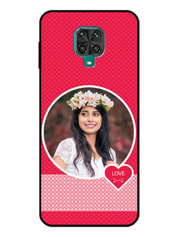 Custom Redmi Note 9 Pro Personalised Glass Phone Case  - Pink Pattern Design