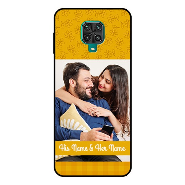 Redmi Note 9 Pro Custom Glass Mobile Case - Yellow Floral Design Redmi Note 9 Pro Custom Glass Mobile Case - Yellow Floral Design