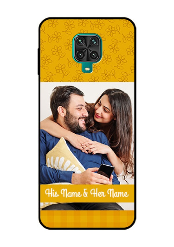 Redmi Note 9 Pro Custom Glass Mobile Case  - Yellow Floral Design