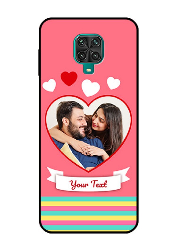 Redmi Note 9 Pro Photo Printing on Glass Case  - Love Doodle Design