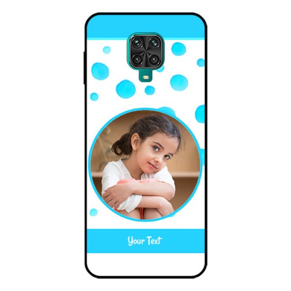 Redmi Note 9 Pro Photo Printing on Glass Case - Blue Bubbles Pattern Design Redmi Note 9 Pro Photo Printing on Glass Case - Blue Bubbles Pattern Design