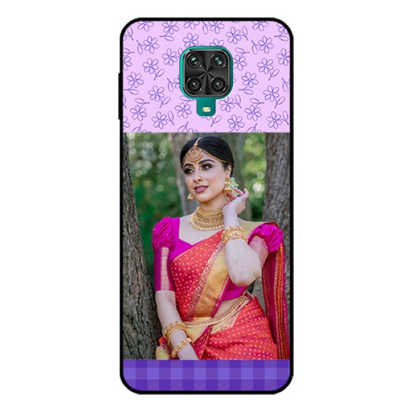 Redmi Note 9 Pro Custom Glass Phone Case - Purple Floral Design Redmi Note 9 Pro Custom Glass Phone Case - Purple Floral Design
