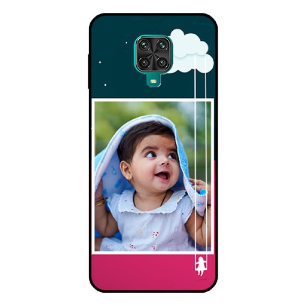 Redmi Note 9 Pro Custom Glass Phone Case  - Cute Girl with Cloud Design