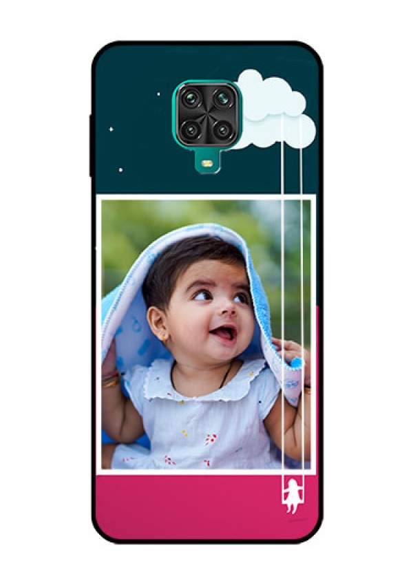 Redmi Note 9 Pro Custom Glass Phone Case  - Cute Girl with Cloud Design