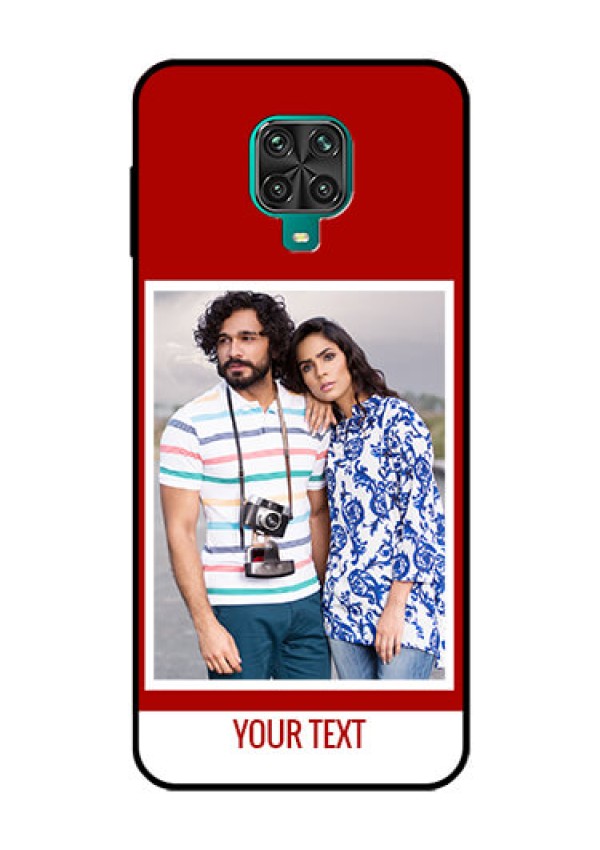 Redmi Note 9 Pro Personalized Glass Phone Case  - Simple Red Color Design