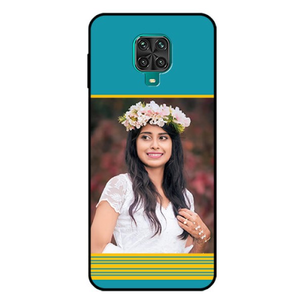 Redmi Note 9 Pro Custom Glass Phone Case  - Yellow & Blue Design 
